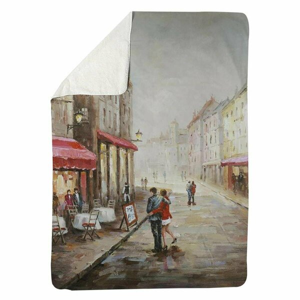 Begin Home Decor 60 x 80 in. Couple Walking Near The Terrace-Sherpa Fleece Blanket 5545-6080-ST18